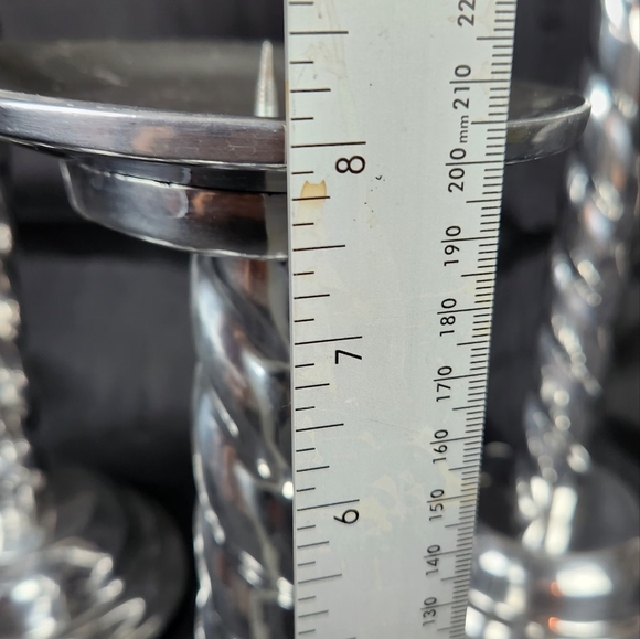 Holland Boone Polished Pewter Swirled Candlestick Set (3) Vintage - Picture 11 of 11